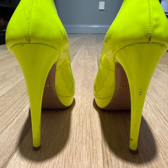 Prada neon peep toe pumps sz 37.5 - Picture 5 of 7